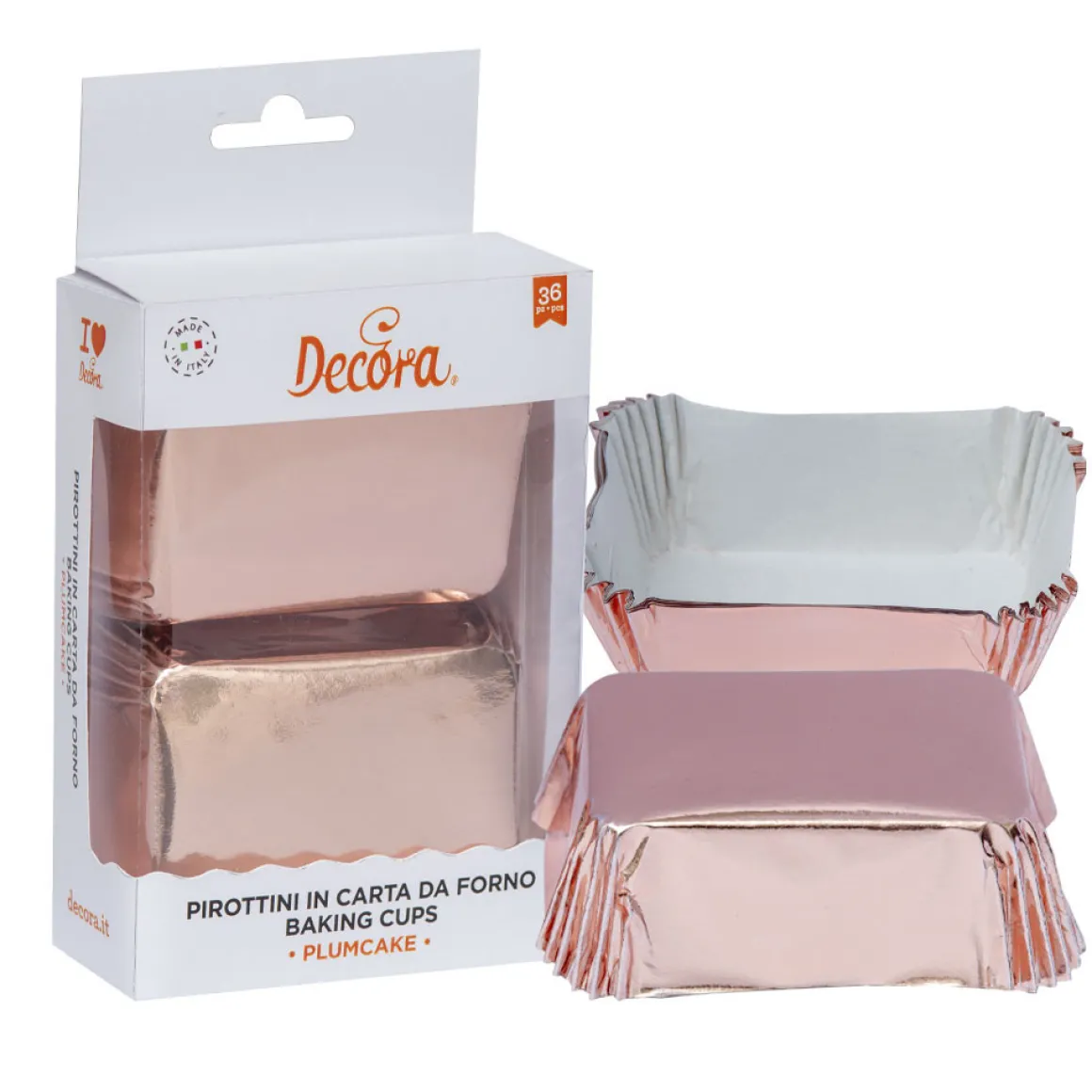 Mini Plumcake Bakvorm Rose Goud 80x50x32(h)mm 20 stuks