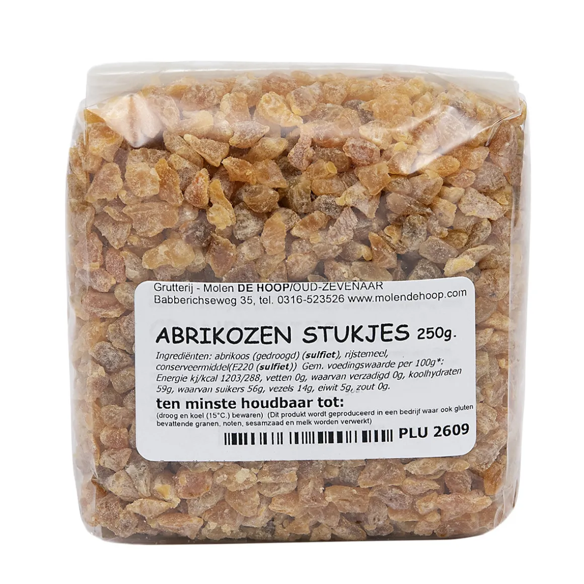 Molen de Hoop Abrikozen Gedroogde Stukjes 250gr
