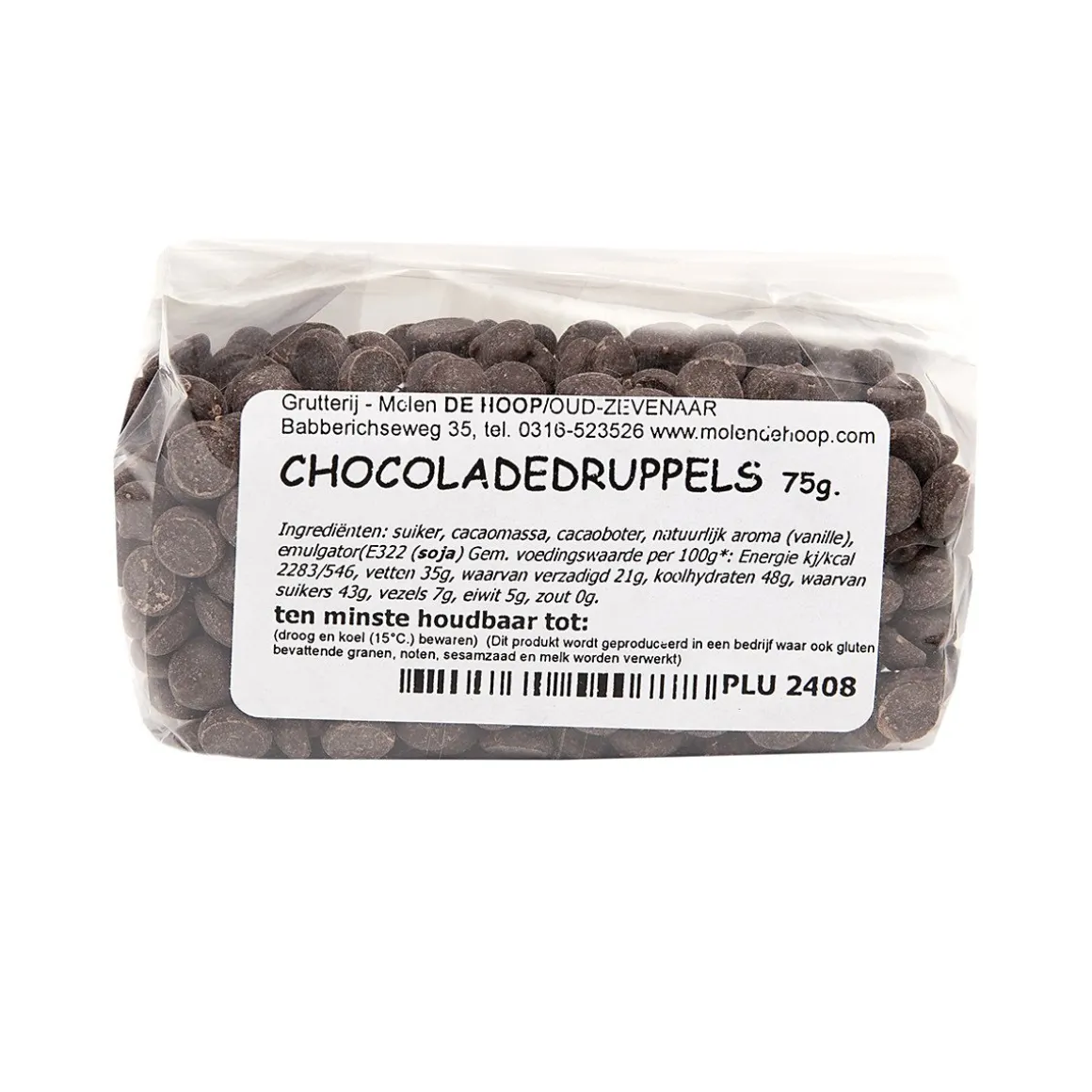 Molen de Hoop Bakvaste Chocoladedruppels 75 gr