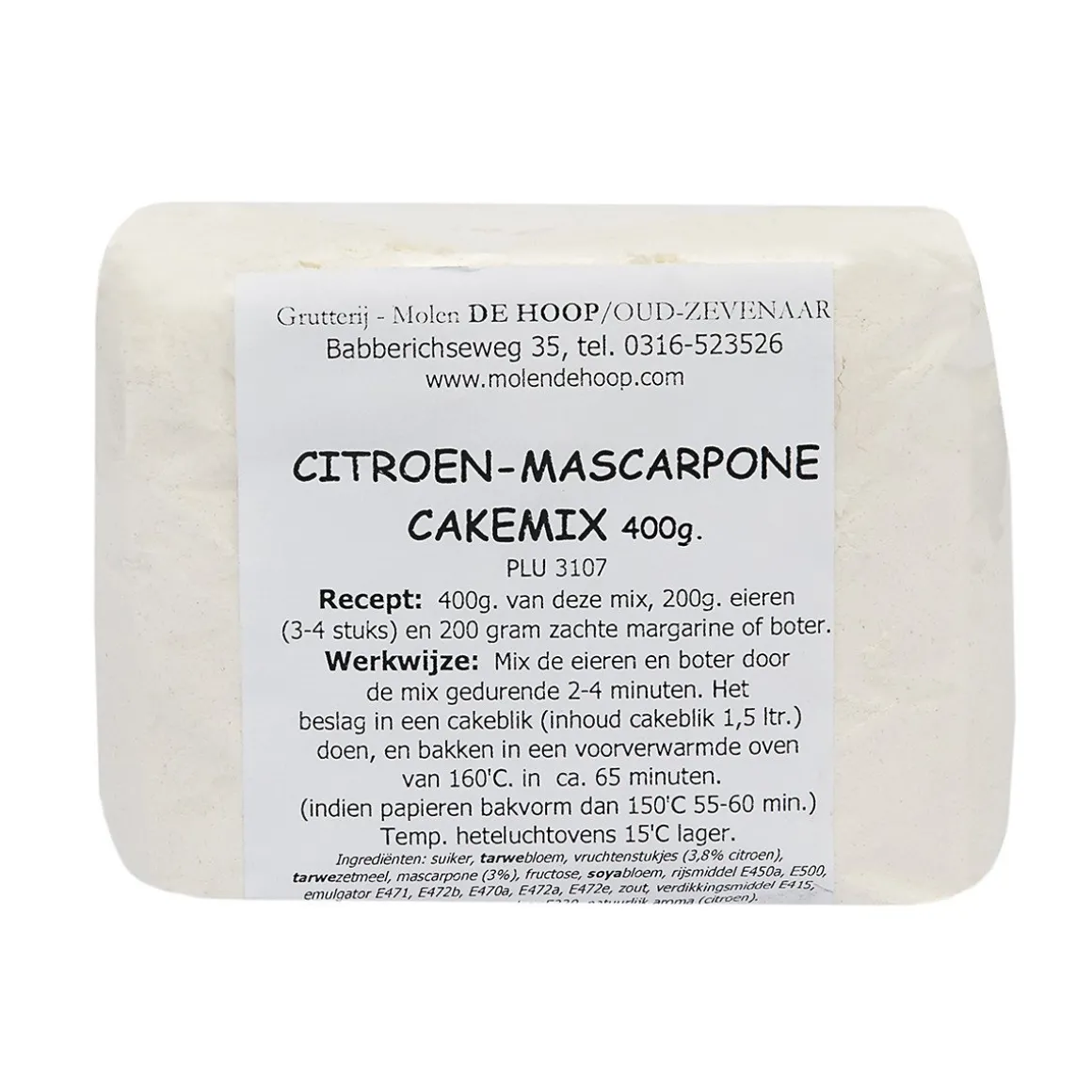 Molen de Hoop Citroen Mascarpone cake 400gr
