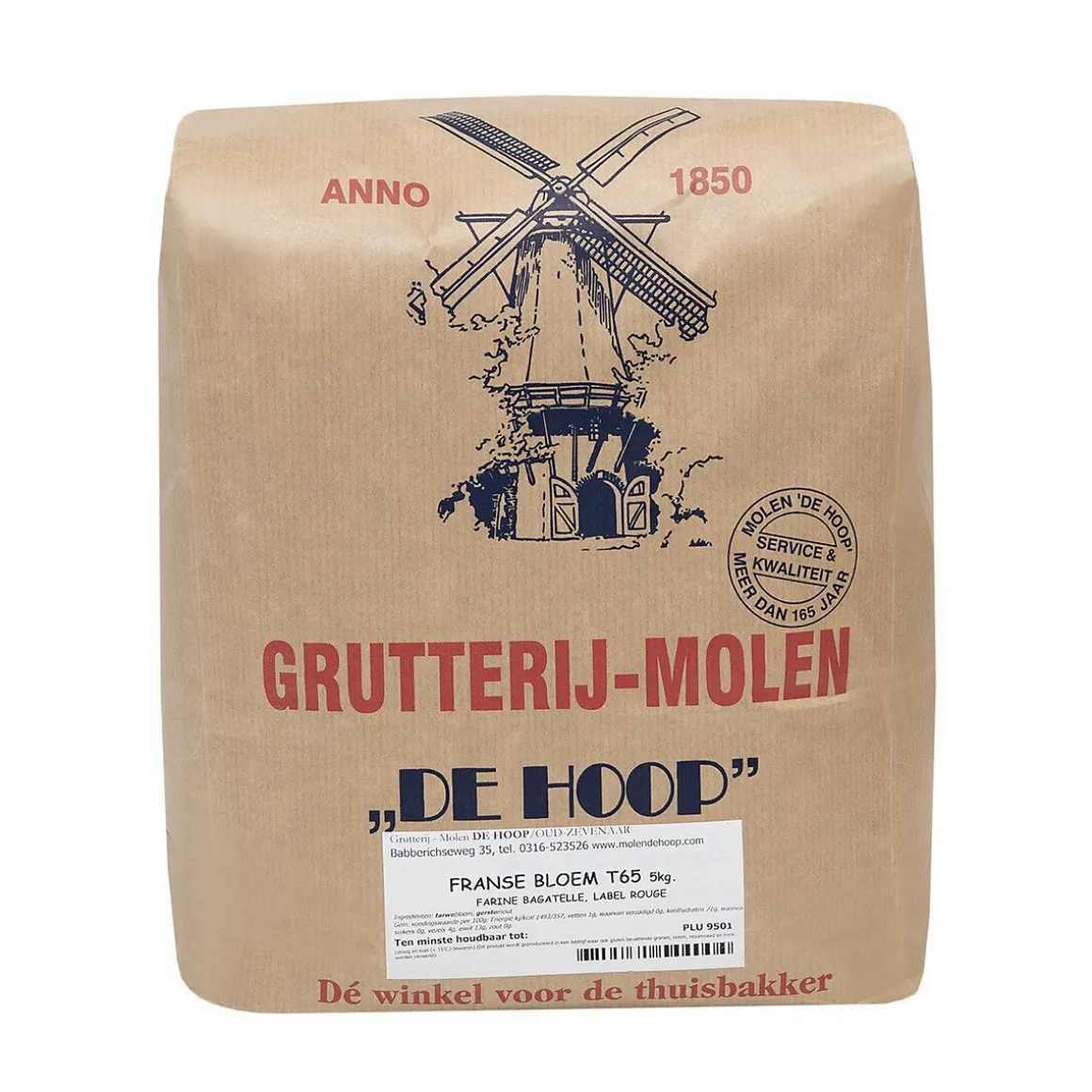 Molen de Hoop Franse Tarwebloem T65 5kg (Farine Bagatelle)
