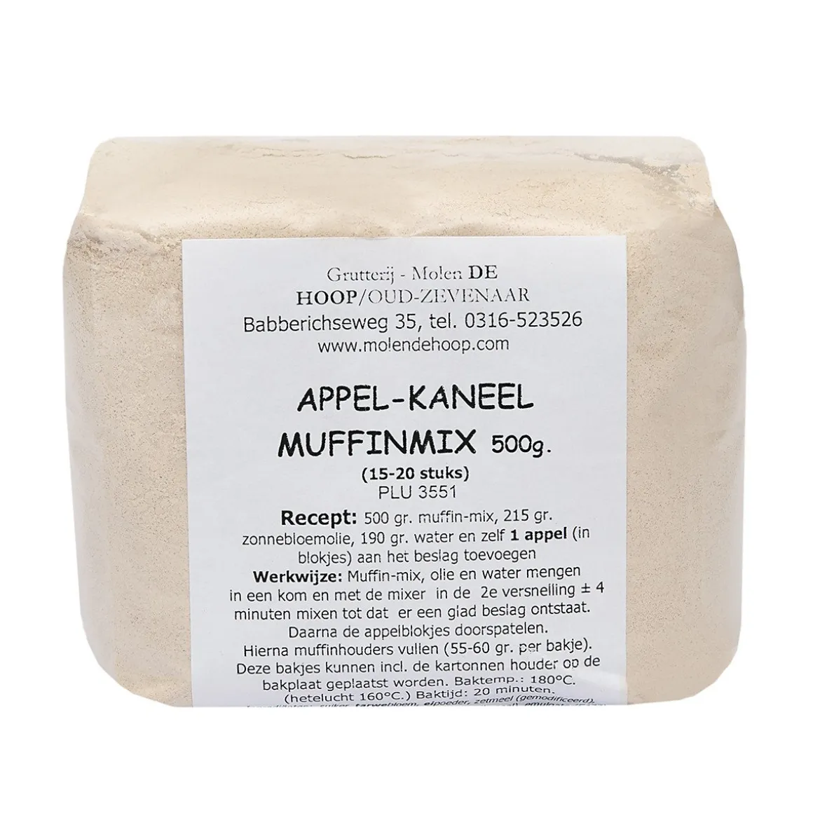 Molen de Hoop Muffin-mix Appel-Kaneel 500gr