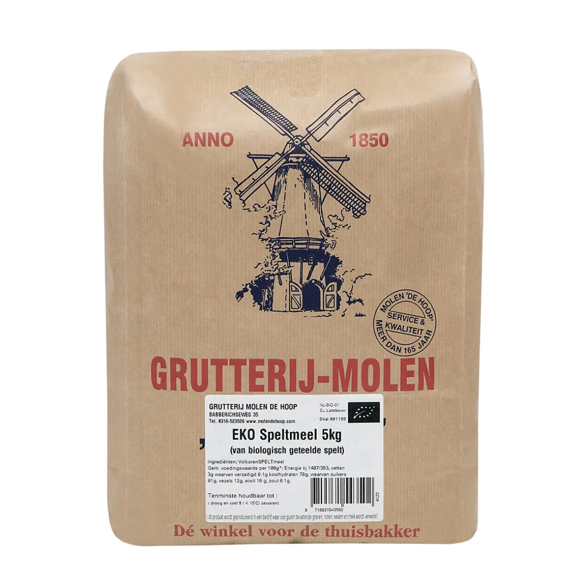 Molen de Hoop Speltmeel EKO 5kg
