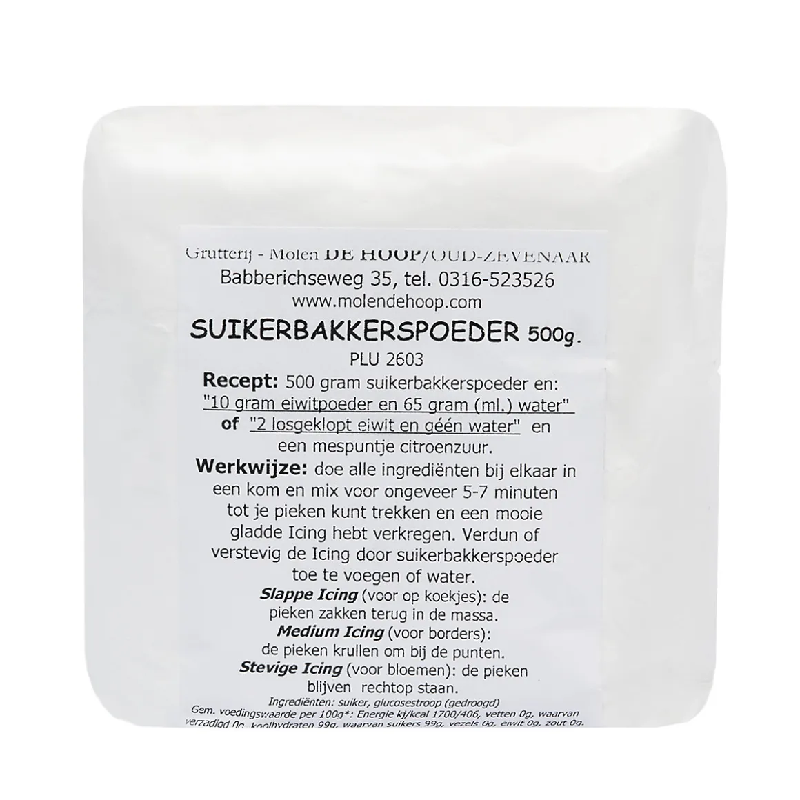 Molen de Hoop Suikerbakkerspoeder 500gr