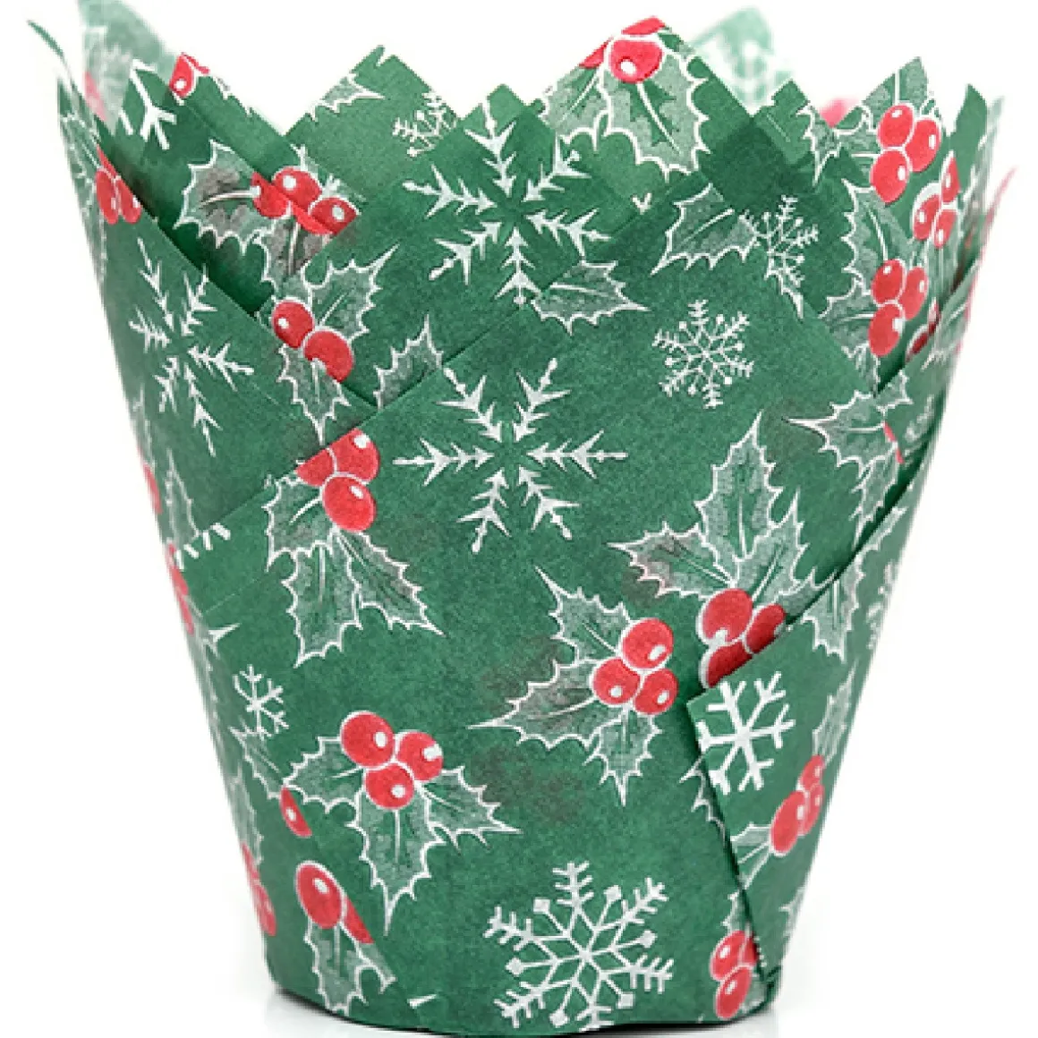 Muffin Cups HoM Tulp Hulstblaadjes Kerst 36st.