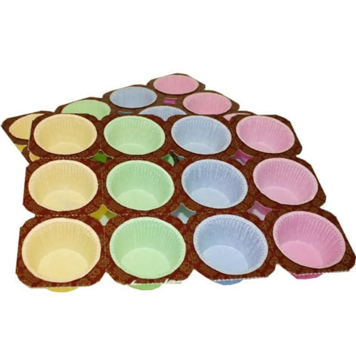 Muffin/Cupcake Tray papier gekleurd set 2x12 vormpjes