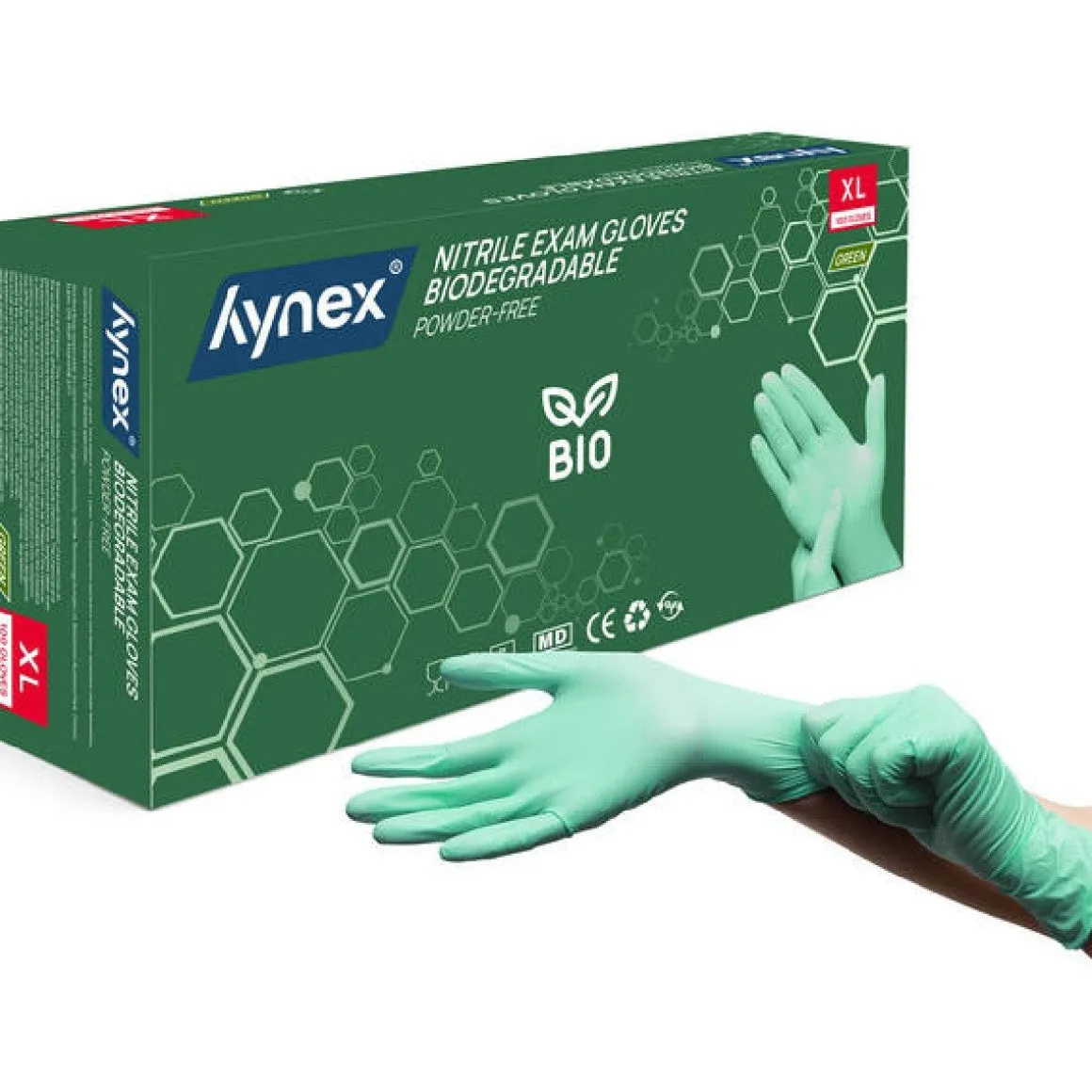 Nitril Handschoenen (Wegwerp) BIO Groen 100st. - Maat XL