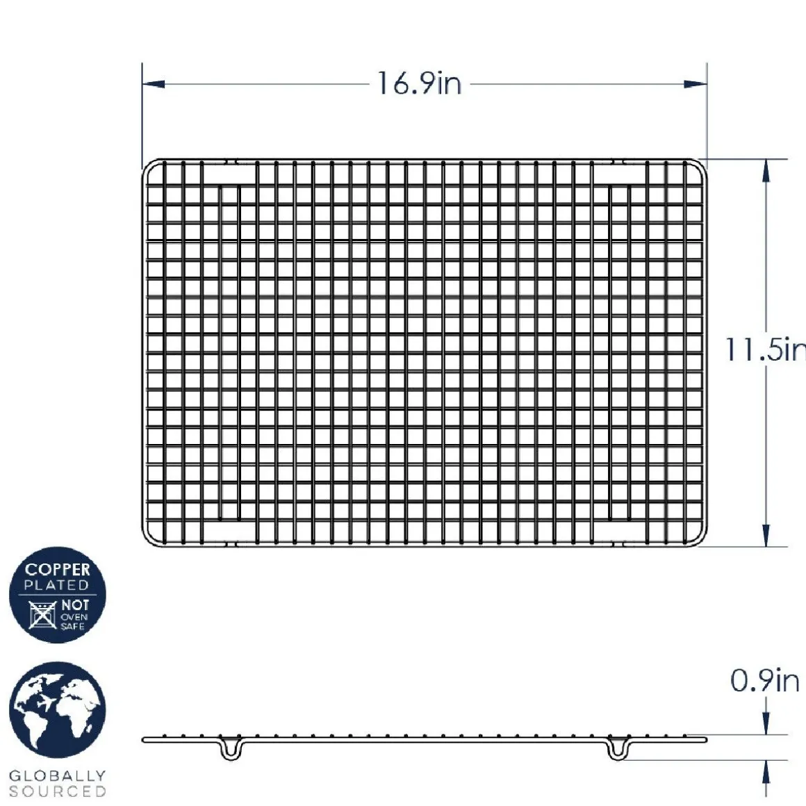 Nordic Ware Koel / Druip Rek Koper 45,5x29cm
