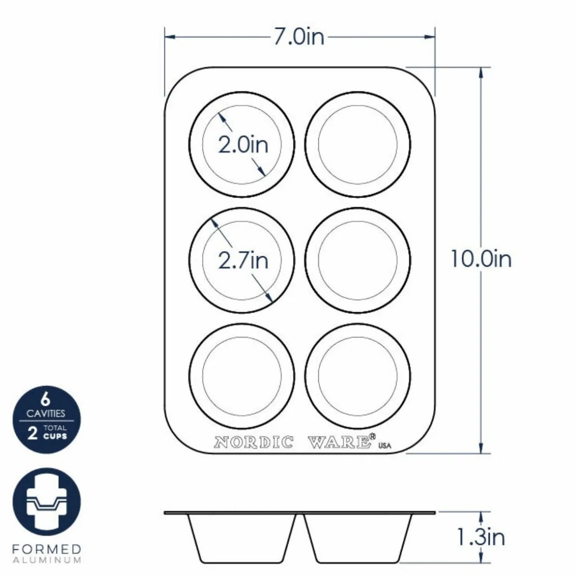 Nordic Ware Muffin / Cupcake Bakvorm (6 stuks)