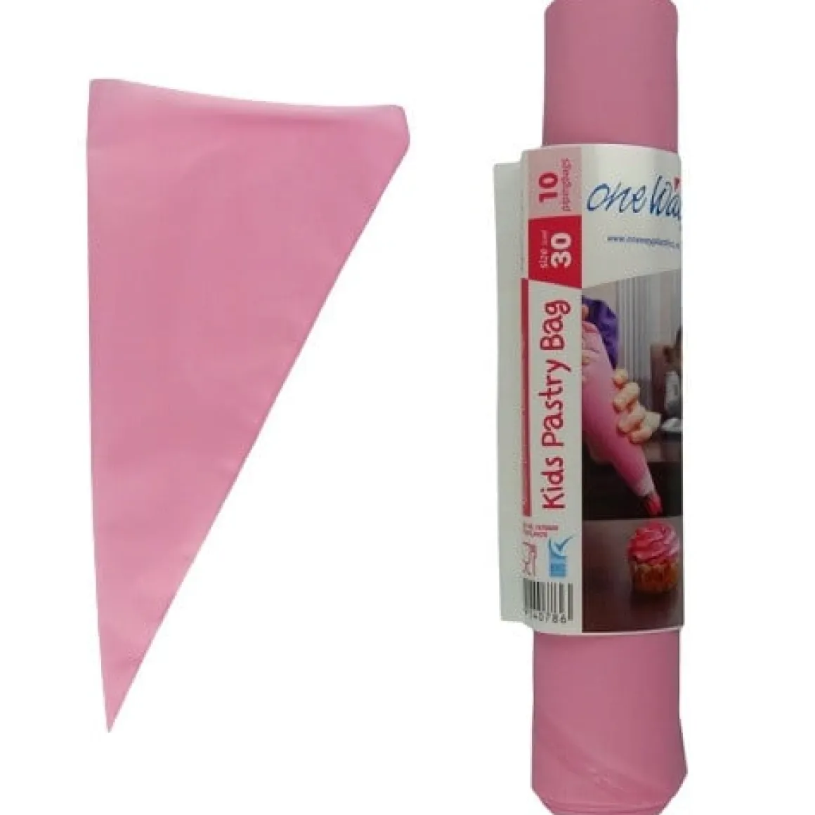 One Way Wegwerp Spuitzak Kids Pastry Roze 10st - 30x17cm