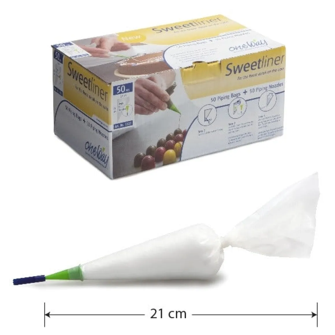 One Way Wegwerp Spuitzak (Cornetje) Transparant 50x 21x12cm