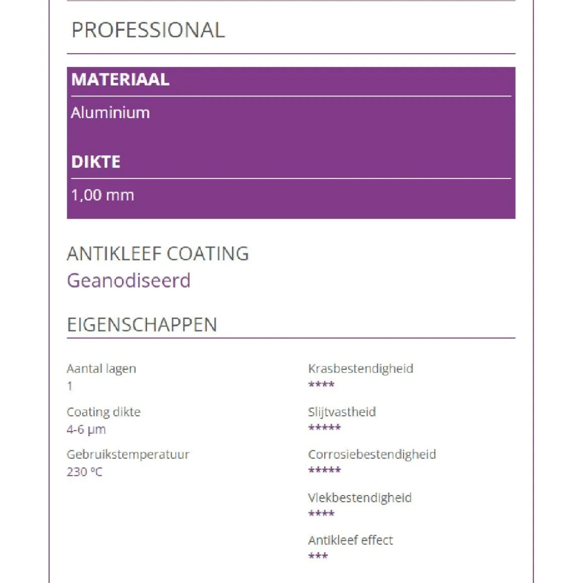 Patisse Bakplaat Professional 42x30cm