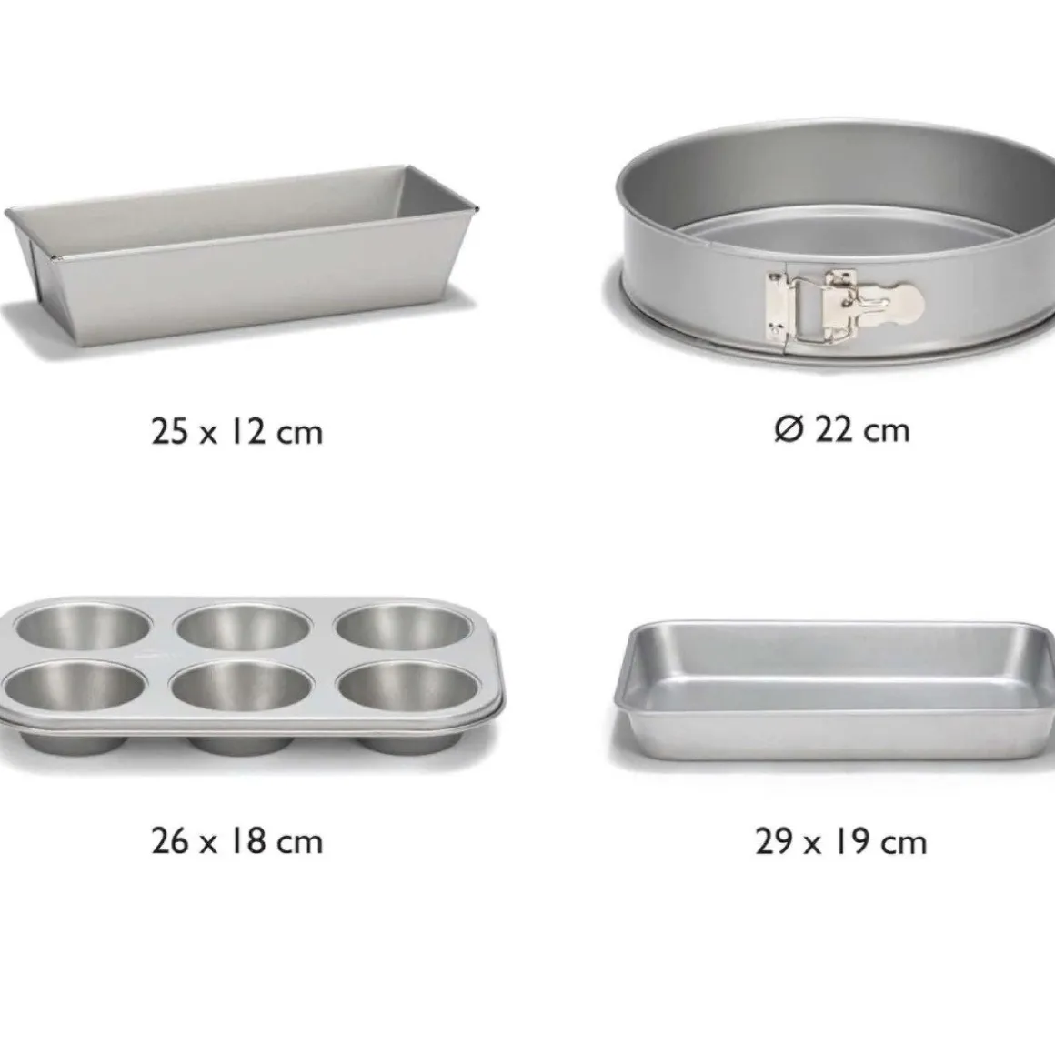 Patisse Bakvormen Silver-Top Set/4**