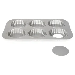 Patisse Mini Quichevorm Losse Bodem Silver-Top 6xØ10cm