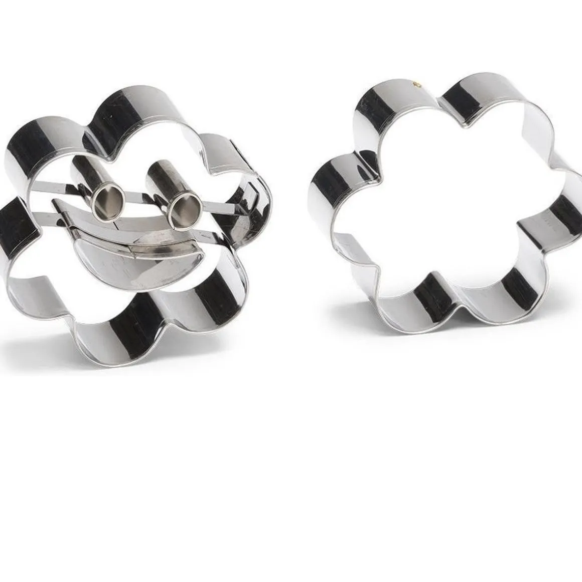 Patisse Uitstekers Smiley Bloem RVS 6cm 2-delig**