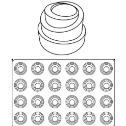 Pavoni Siliconen Vorm Babele Ø68x50mm (24) 60x40cm