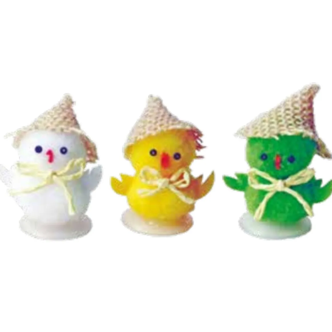 Pluche Decoratie Kuiken met Hoed Ass. 4,5cm 36st.**