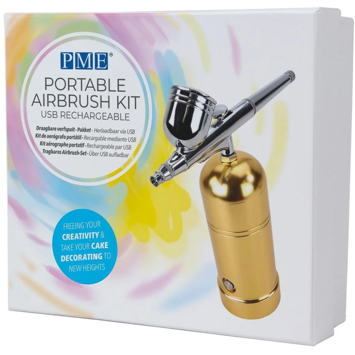 PME Airbrush Kit Oplaadbaar Goud