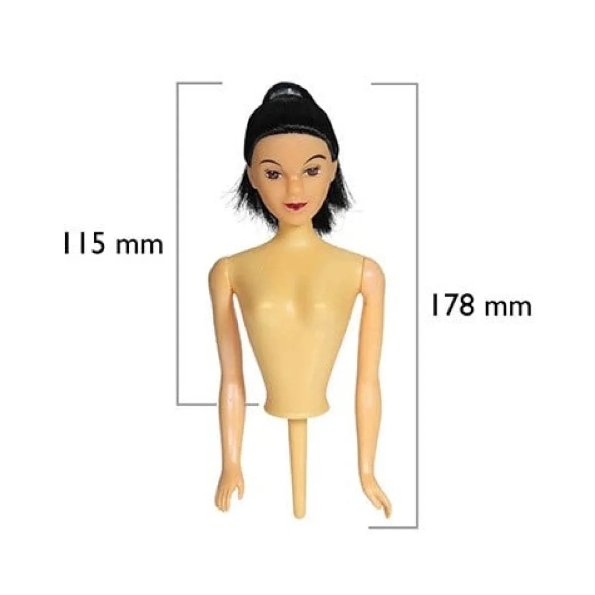 PME Barbie Doll Pick (Pin Popje) Zwart haar**