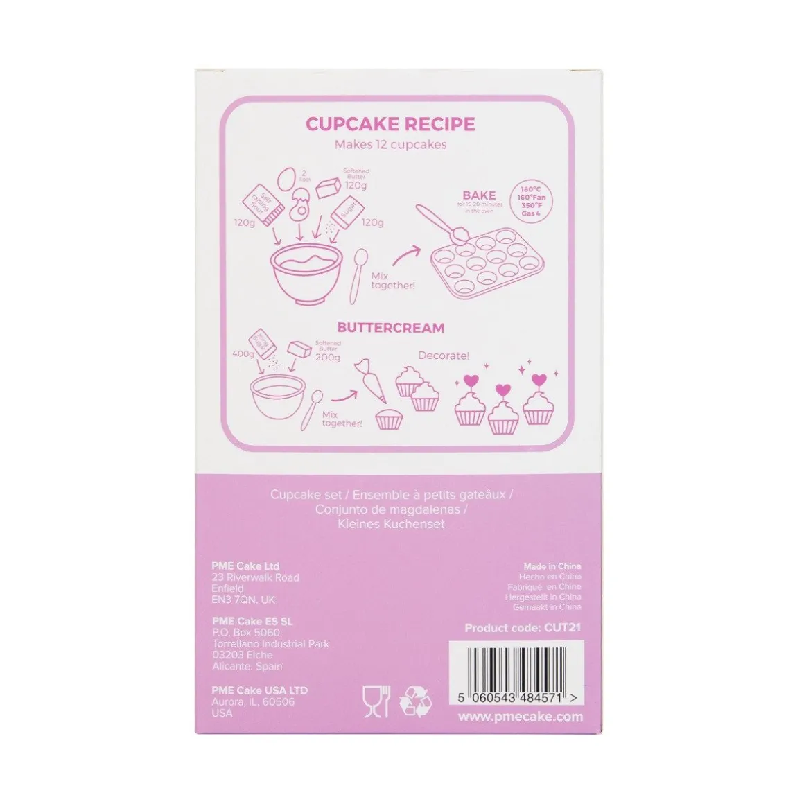PME Cupcake Set I Love Unicorns 24st.
