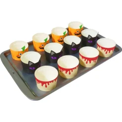 PME Halloween Cupcake Vormpjes Pompoenlantaarn Ø45mm 12st.