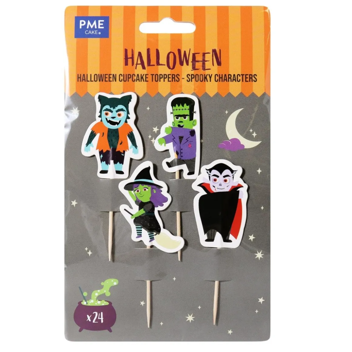 PME Halloween Taartprikkers Griezelige Personages 24st.