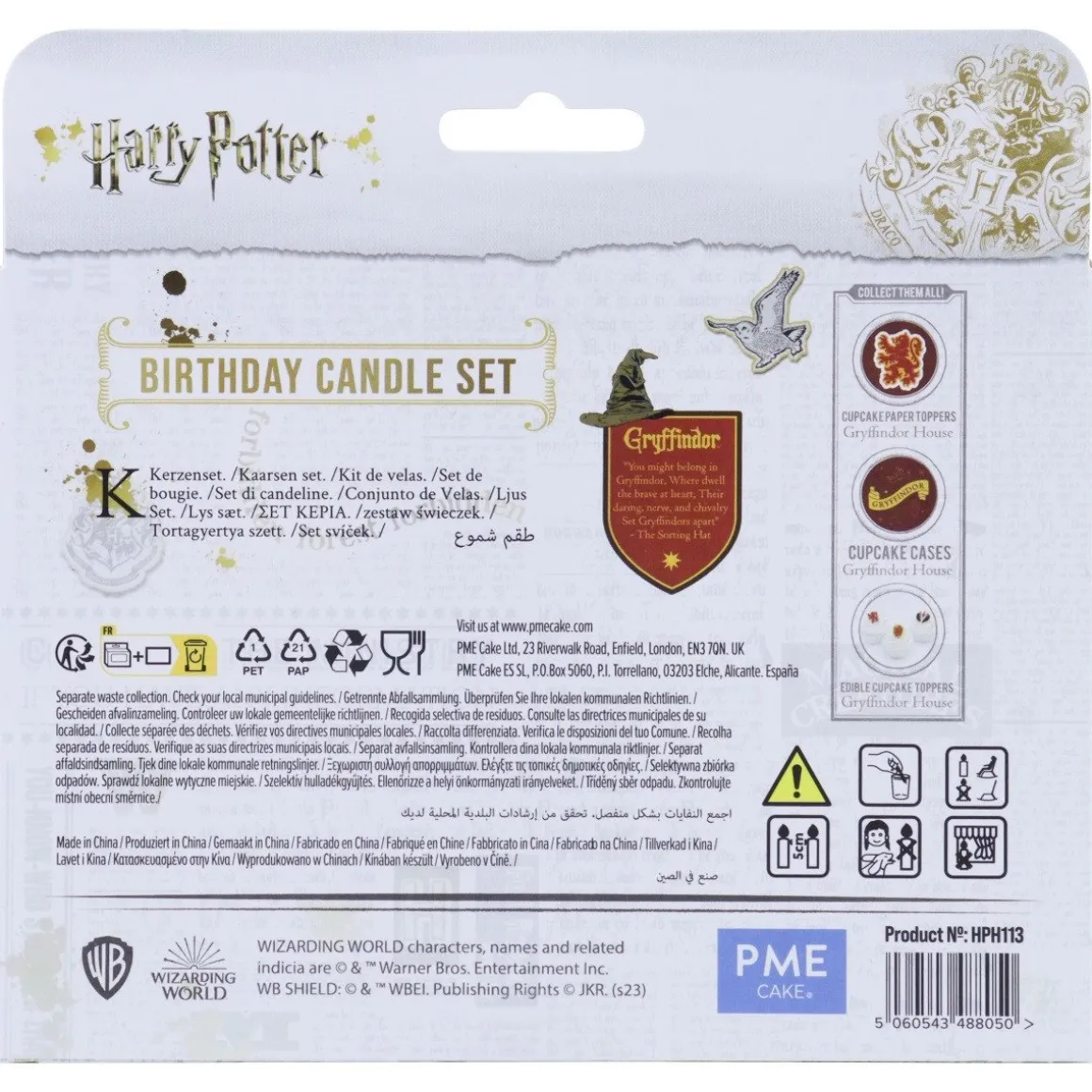 PME Harry Potter Taartkaarsjes Griffoendor Set/7