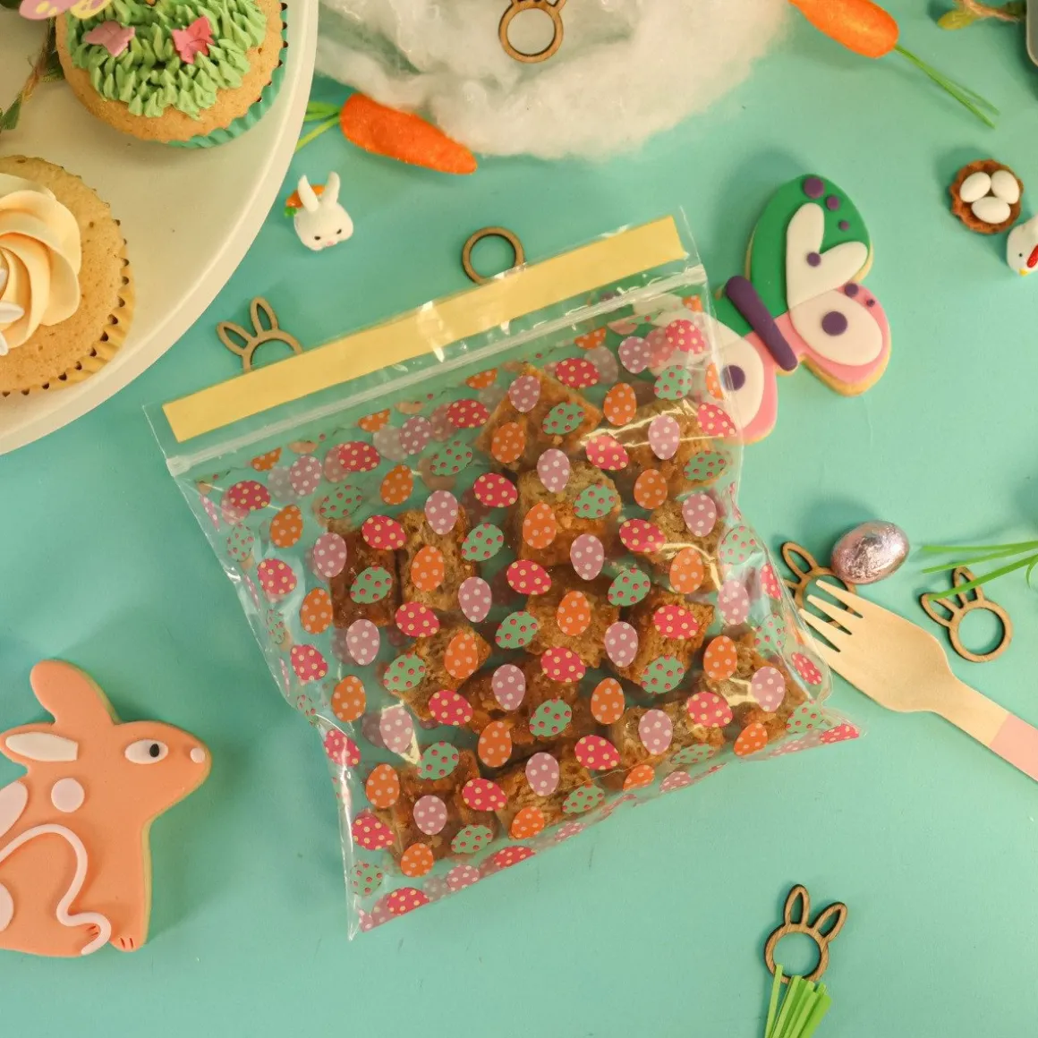 PME Hersluitbare Traktatiezakjes Paaseieren 20st.