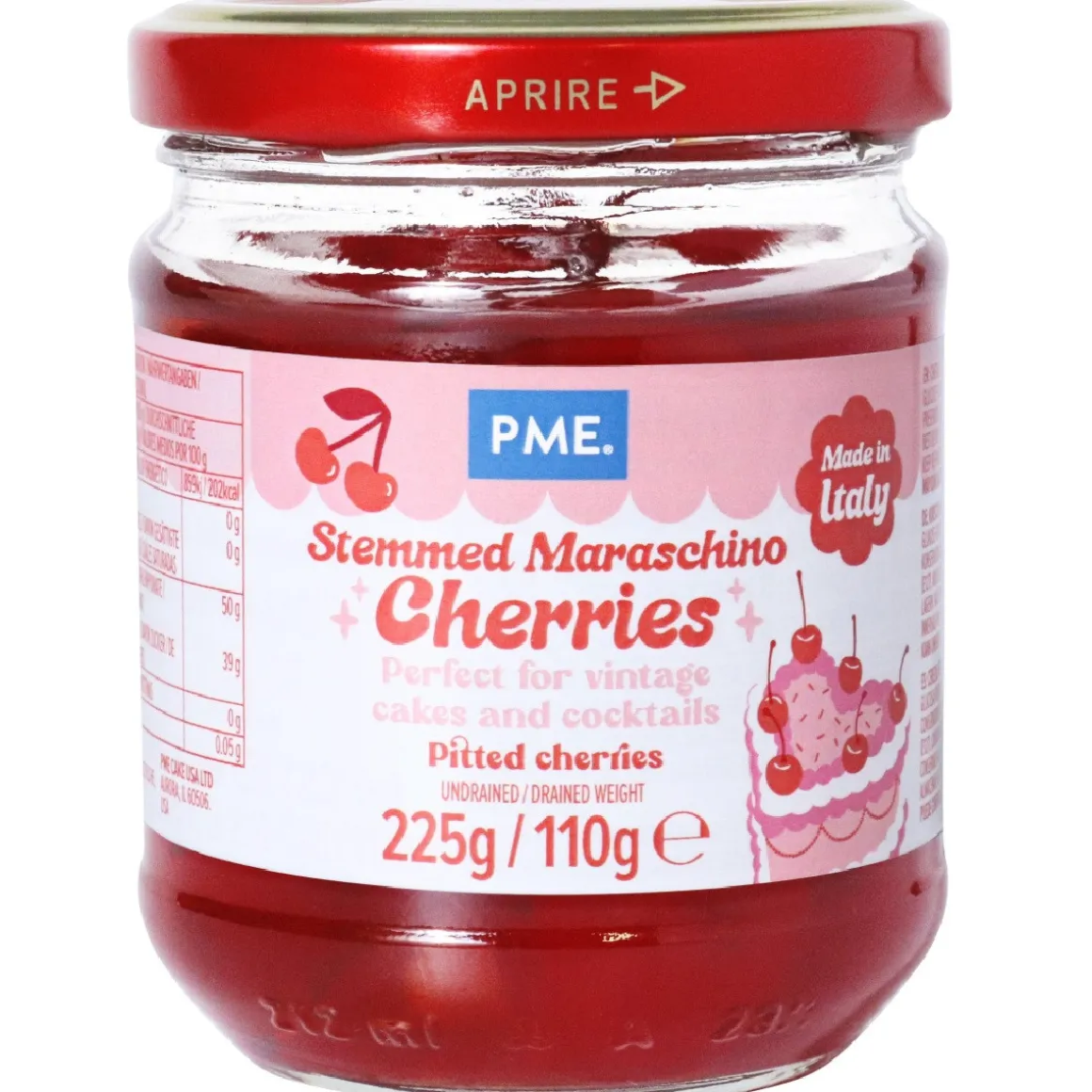 PME Maraschino Kersen met Steel op Siroop 225g