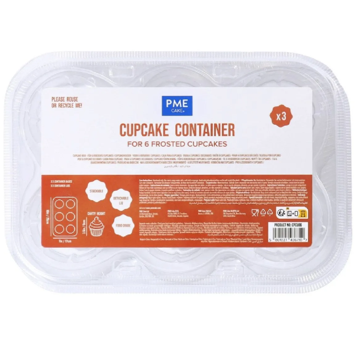 PME Plastic Cupcakehouders (6) Set/3
