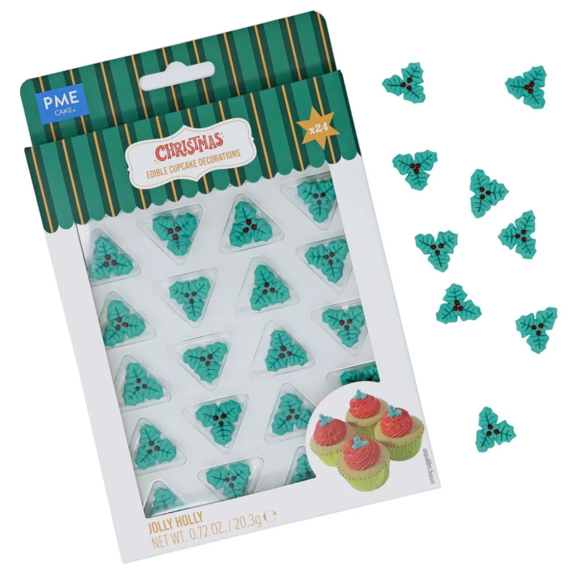 PME Suikerdecoratie Hulstblad 24st.