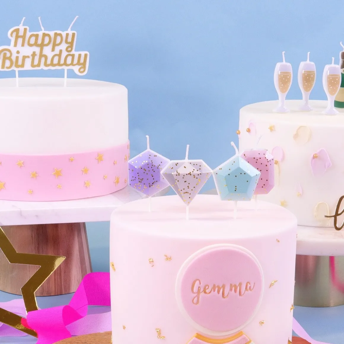 PME Taartkaarsje Happy Birthday Goud