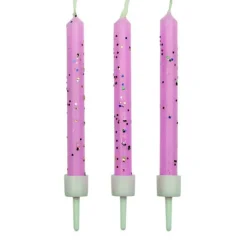 PME Taartkaarsjes Roze met glitter 10 stuks