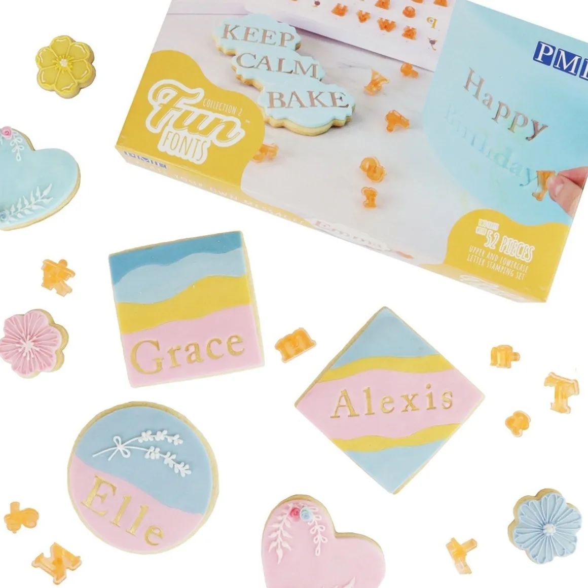 PME Tekst Stempelset Alfabet Fun Fonts - Collectie 2