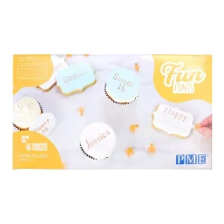 PME Tekst Stempelset Cupcake/Cookie Fun Fonts - Collectie 2