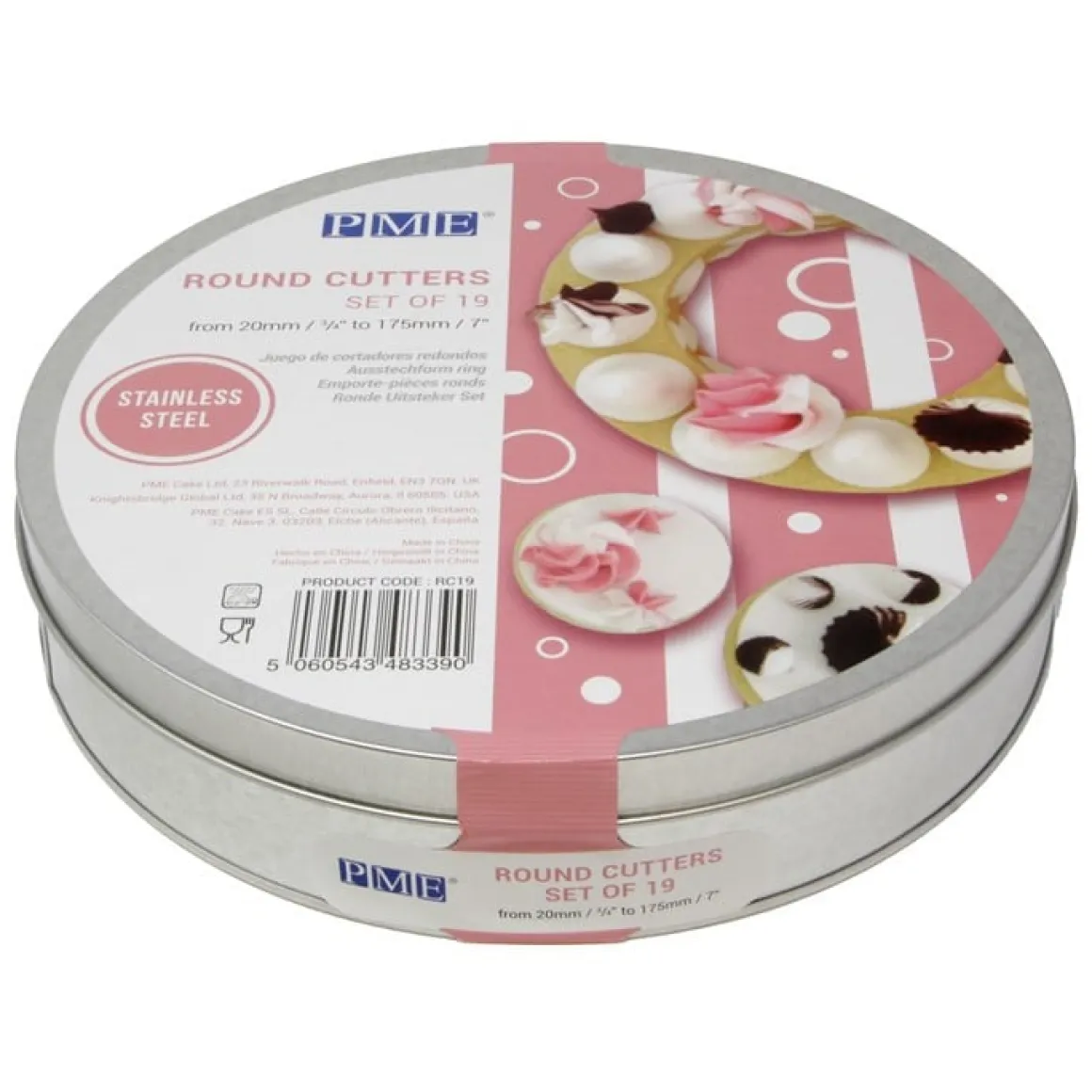 PME Uitstekers Rond Glad RVS 19-delig