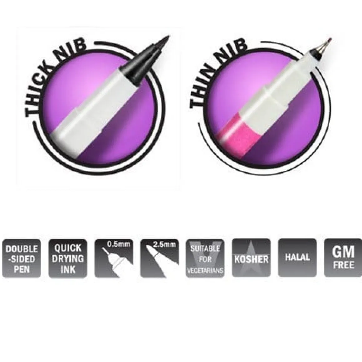 RD Stift eetbare inkt dubbelzijdig Dusky Roze