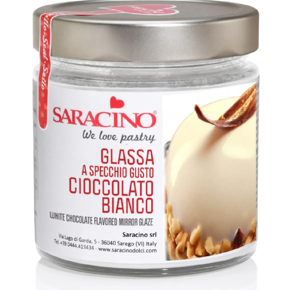Saracino Mirror Glaze Witte Chocolade 350g