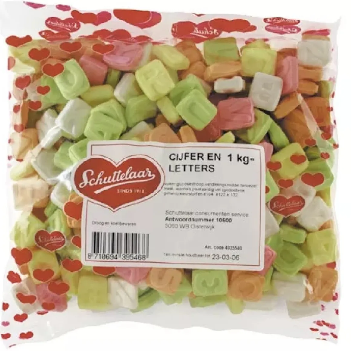 Schuimpjes Sinterklaas Cijfers & Letters 1kg