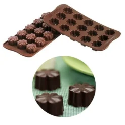 Silikomart Siliconen Bonbonvorm Bloemen (15x) Ø30 mm