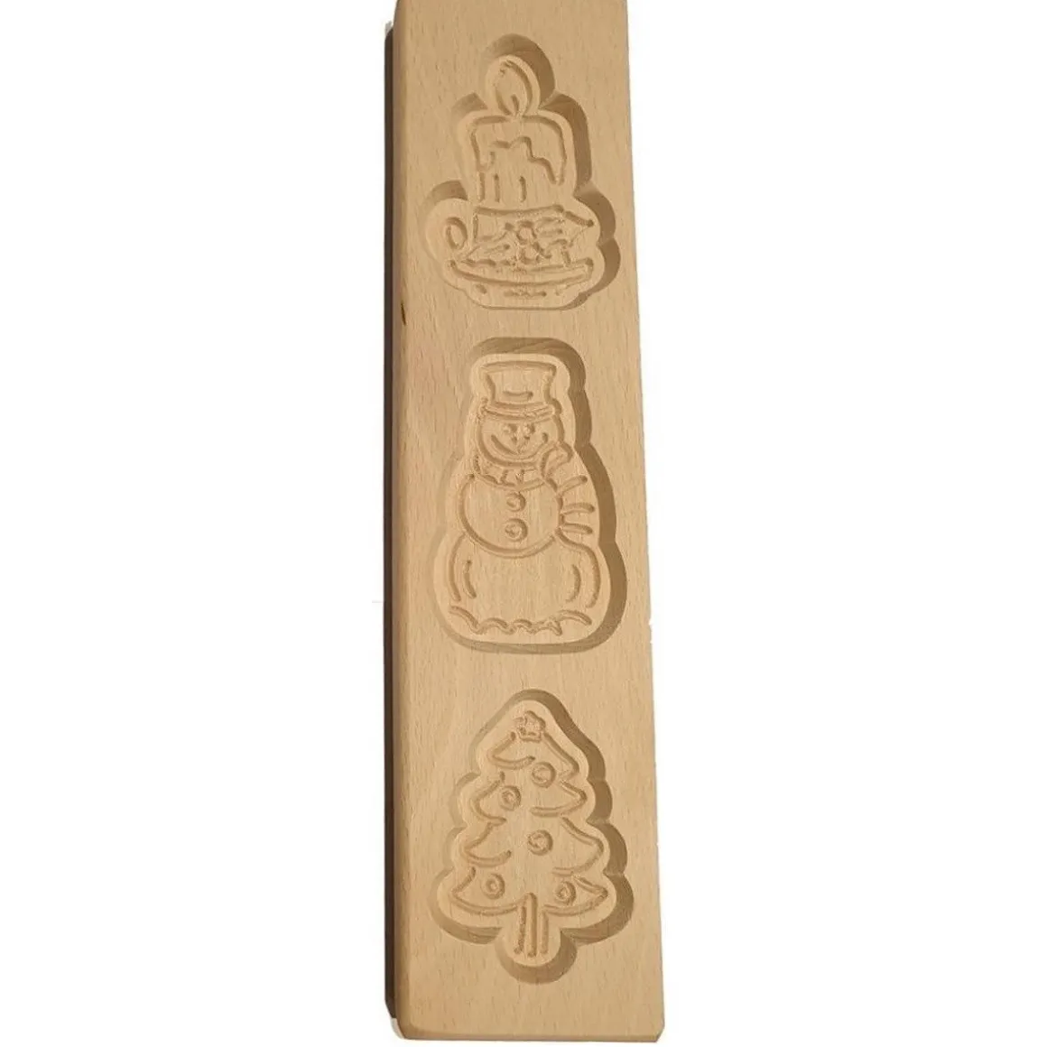 Speculaasplank Kerst (Kaars/Sneeuwpop/Kerstboom) (3x) 8x7cm.
