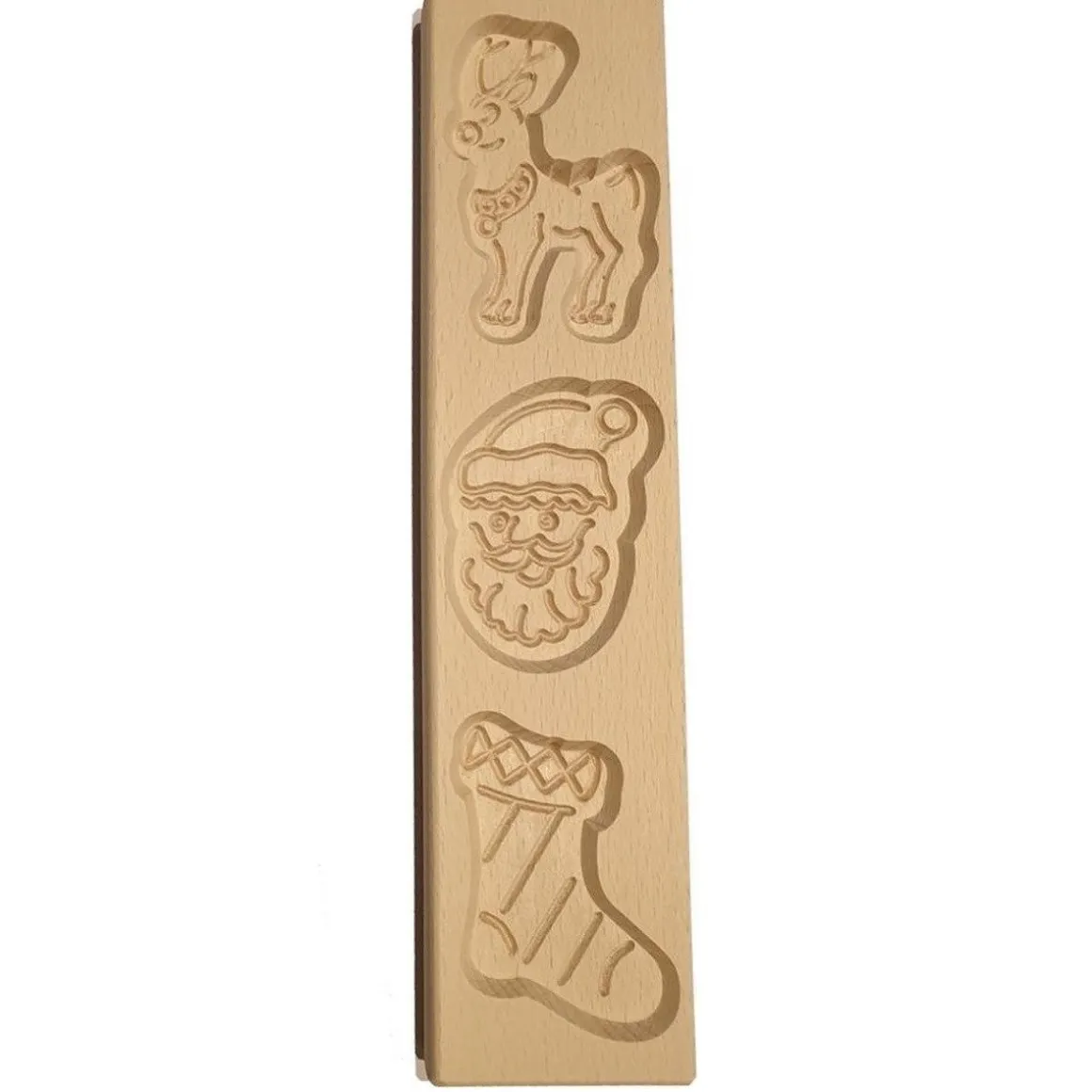 Speculaasplank Kerst (Rendier/Kerstman/Sok) (3x) 9x8cm.