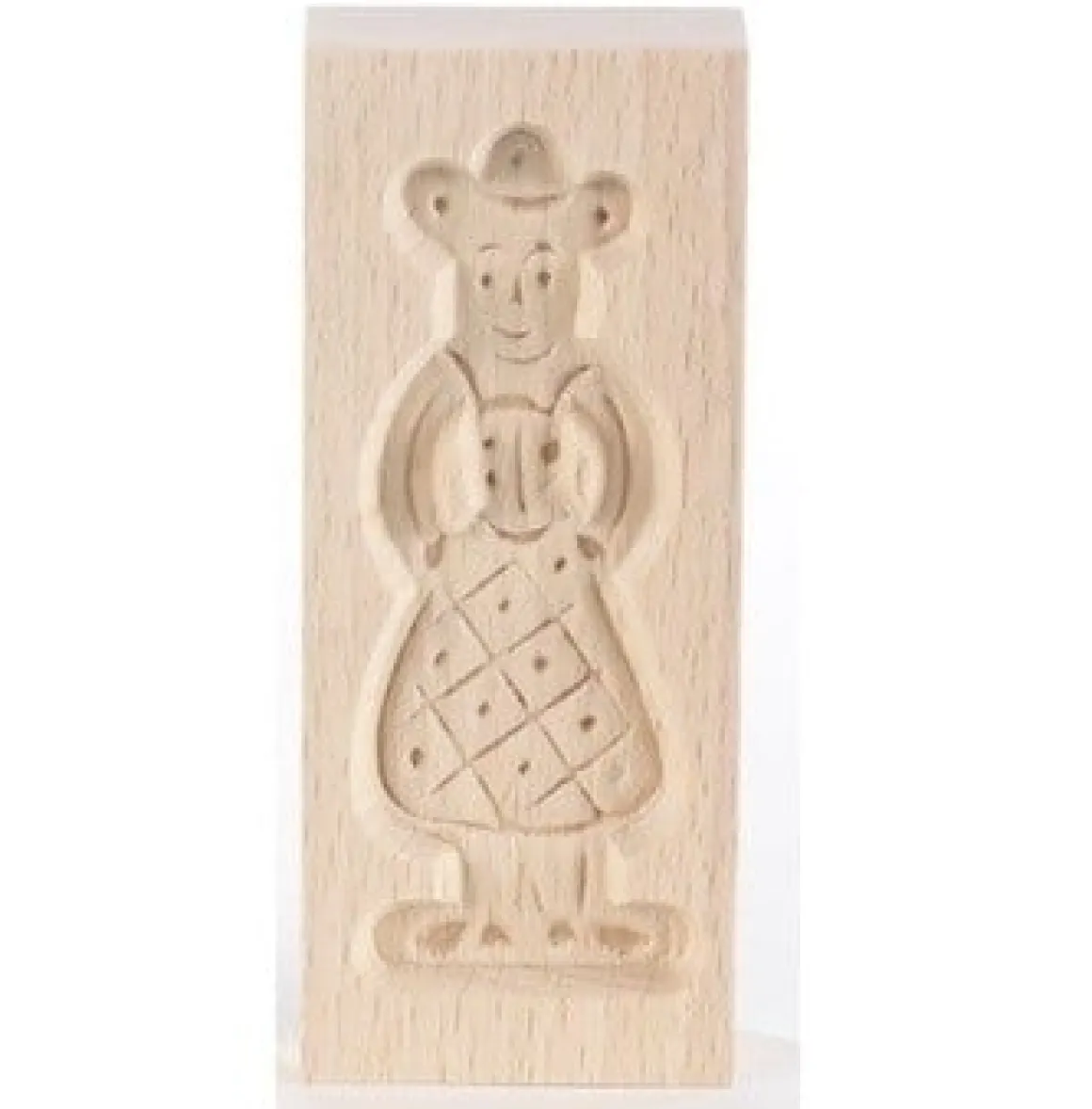 Speculaasplank Mini Pop Vrouw 8,5x3,5cm.