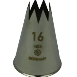 Spuitmondje gekarteld 8 Tands RVS 16mm