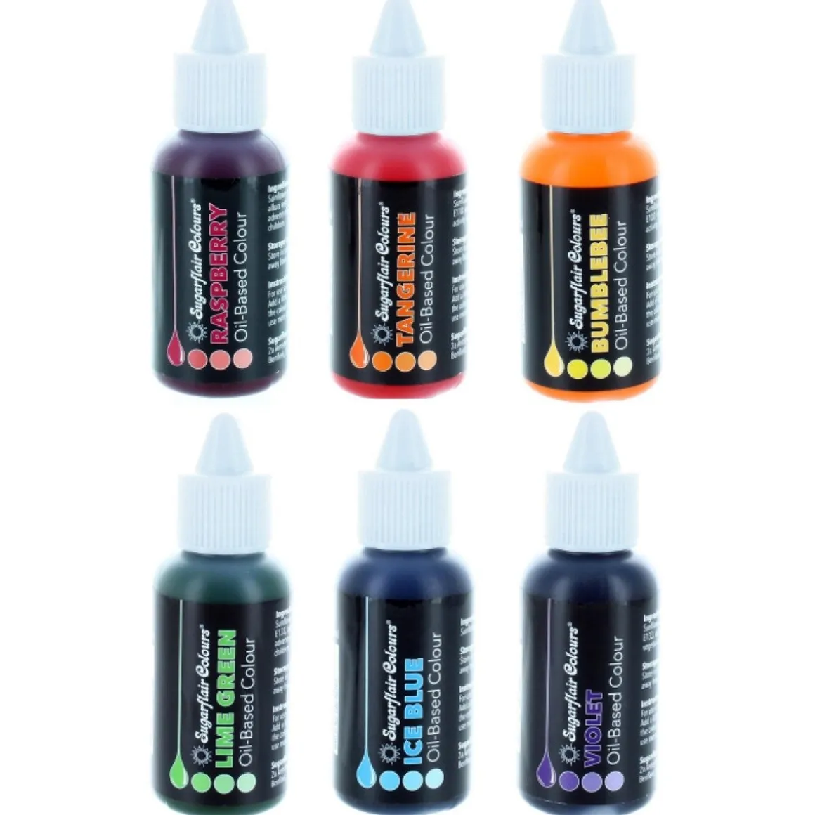 Sugarflair Kleurstof Oliebasis Regenboog Ass. (6x 30ml)