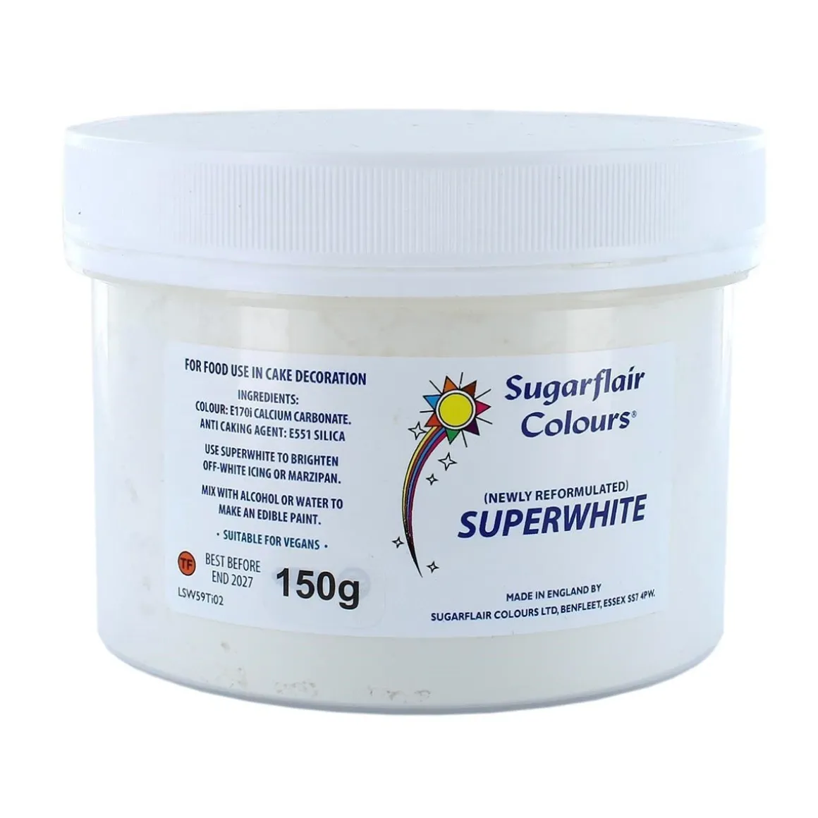 Sugarflair Superwhite Icing Whitener 150g**