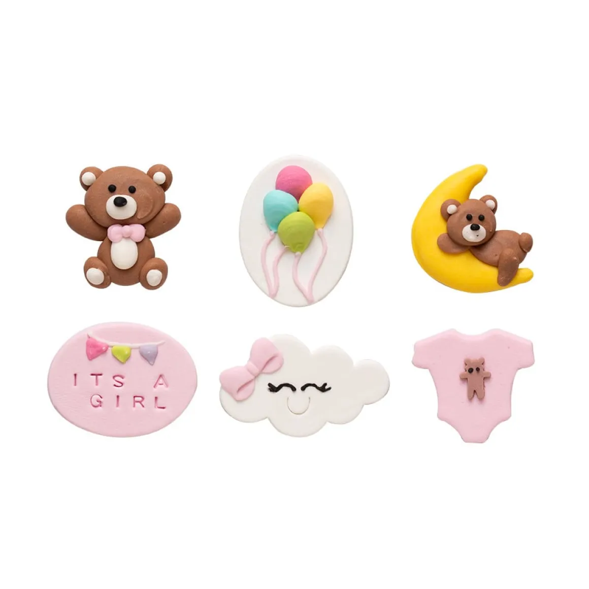 Suikerdecoratie Baby Roze 4cm 6st.