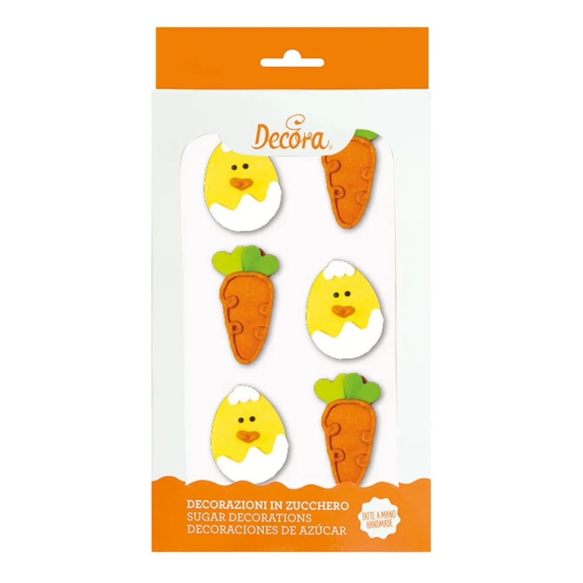 Suikerdecoratie Wortel en Ei 6st. 5cm**