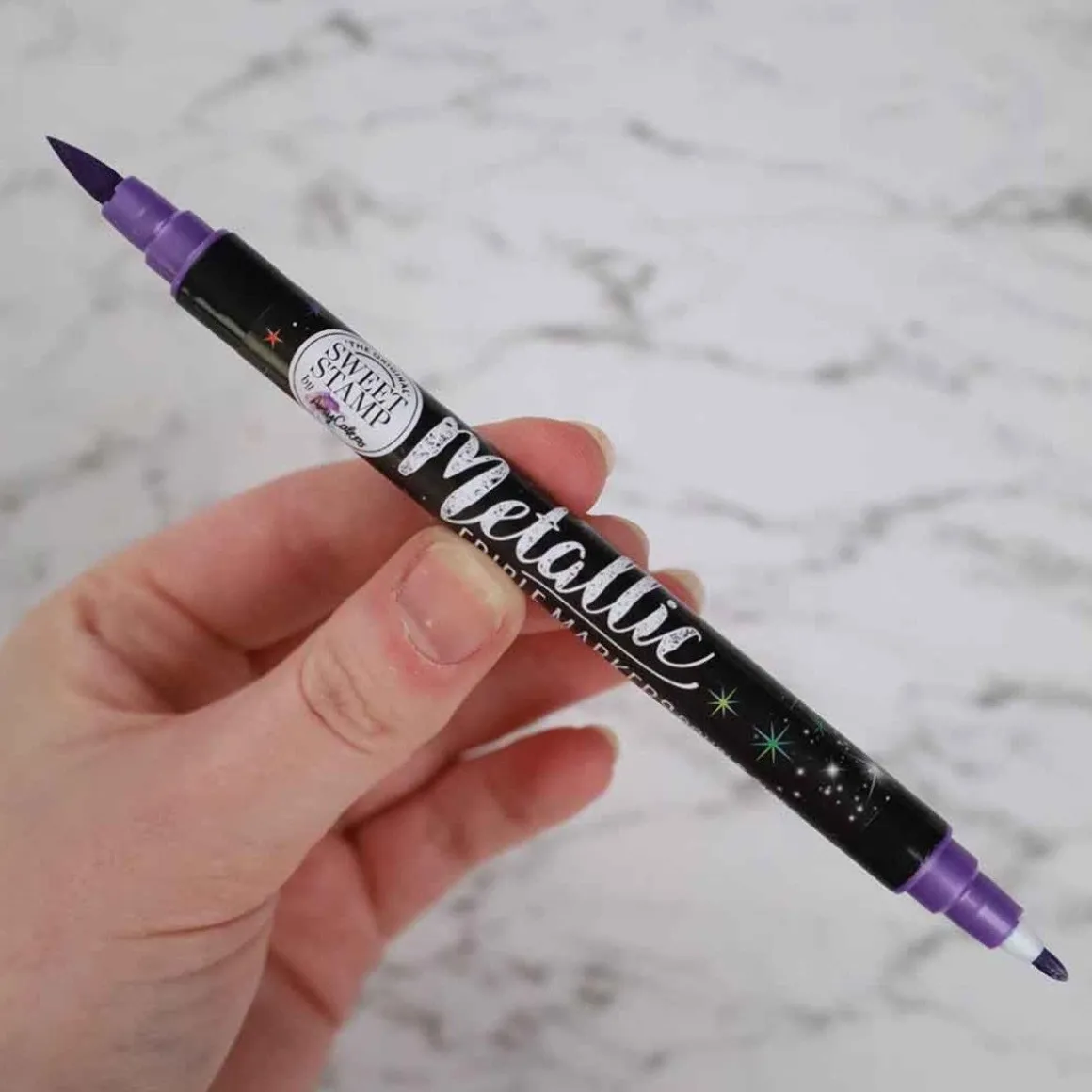 Sweet Stamp Stift Eetbare Inkt Dubbelzijdig Metallic Paars