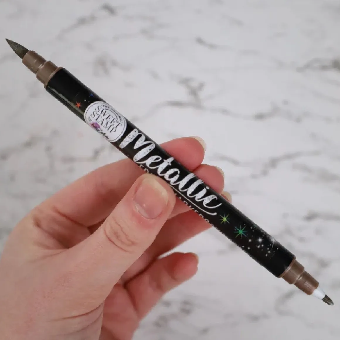 Sweet Stamp Stift Eetbare Inkt Dubbelzijdig Metallic Bruin